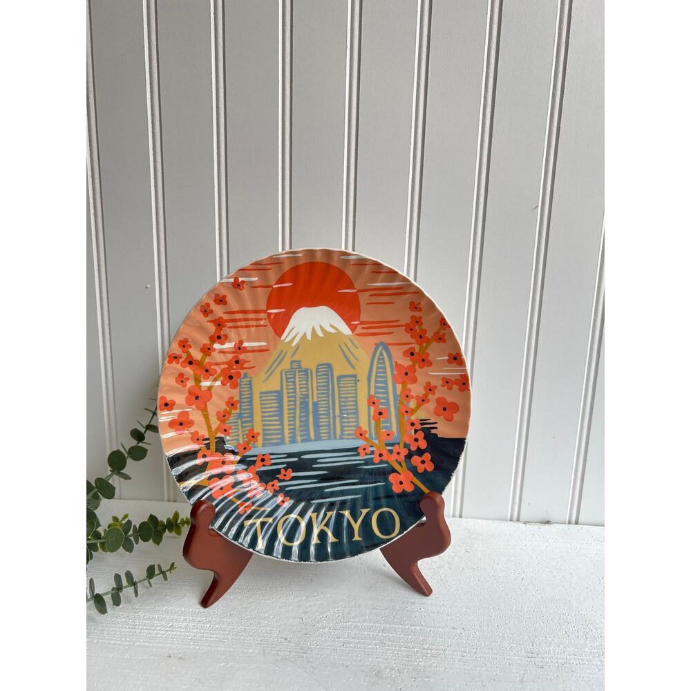 Anthropologie Travel Dinner Plate Collection Tokyo Mount fuji